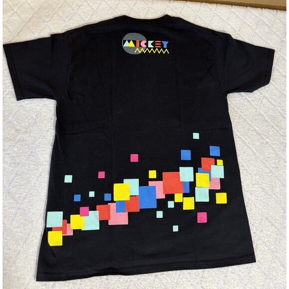 Disney Parks Mickey 2 Sided Colorful Blocks Tee Men’s Size M Hanes - Picture 7 of 11